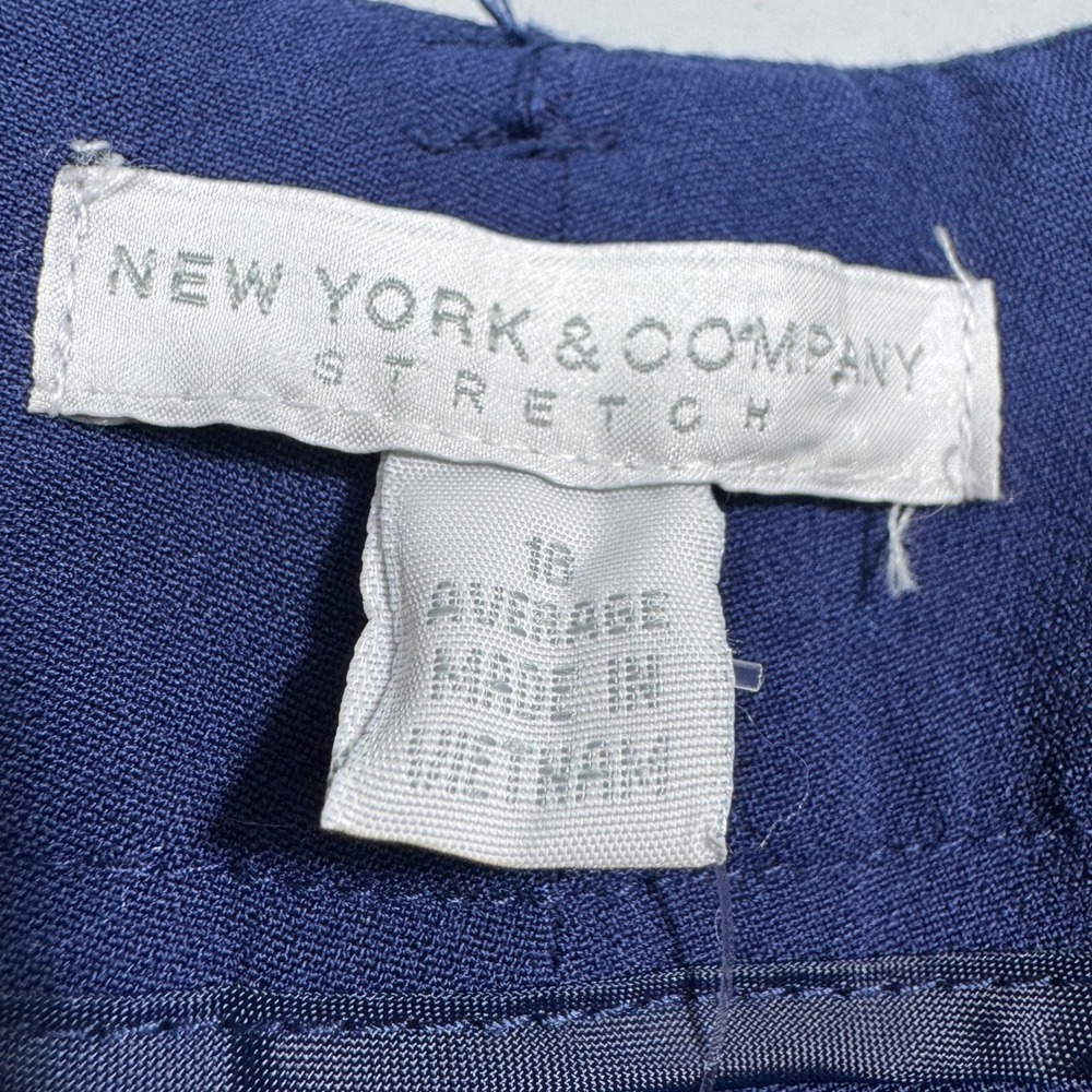 New York & Company Crosby Slim Leg Pants Slacks Blue Stretch 18 Average NWT - Picture 5 of 11